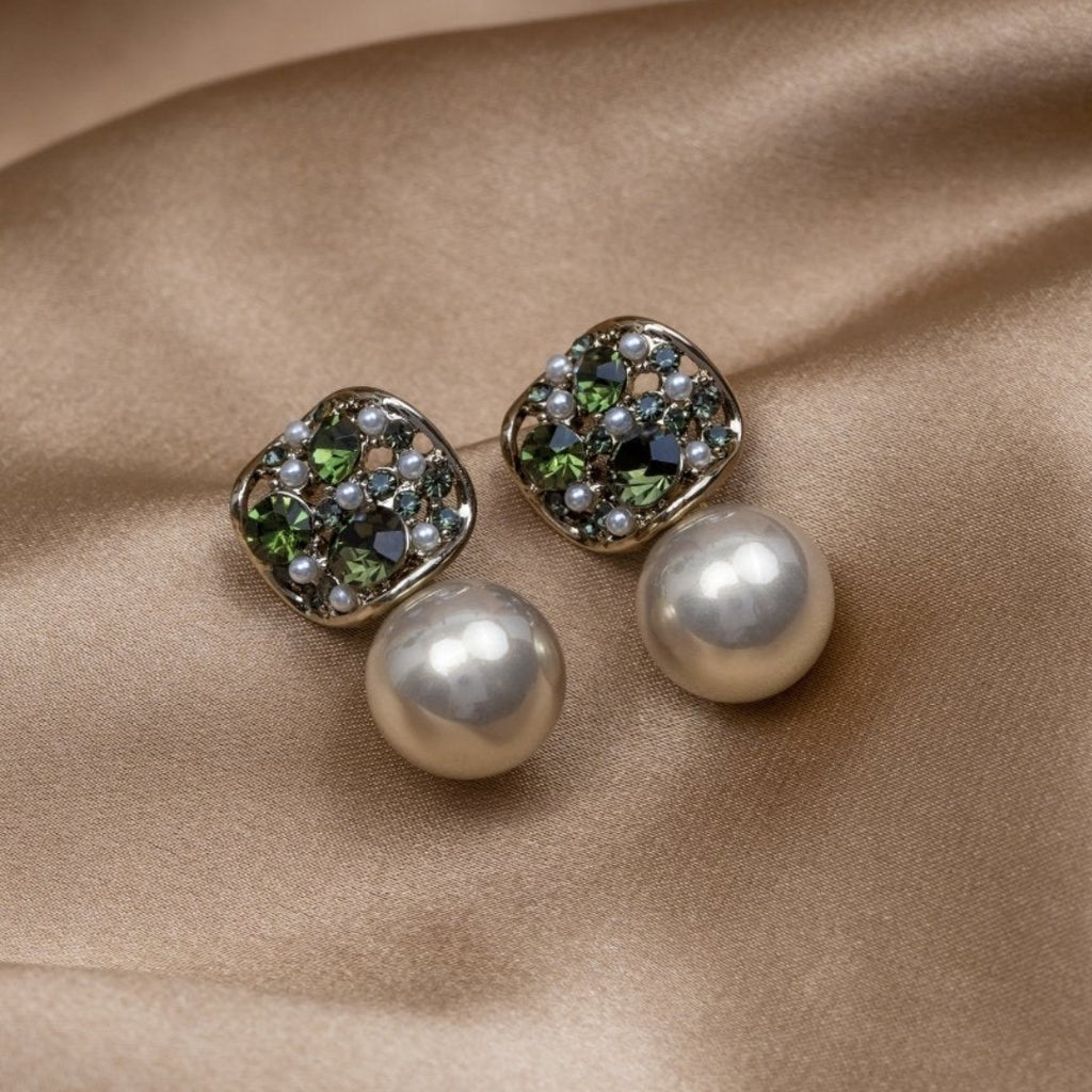 Precious Crystal and Pearl Earrings