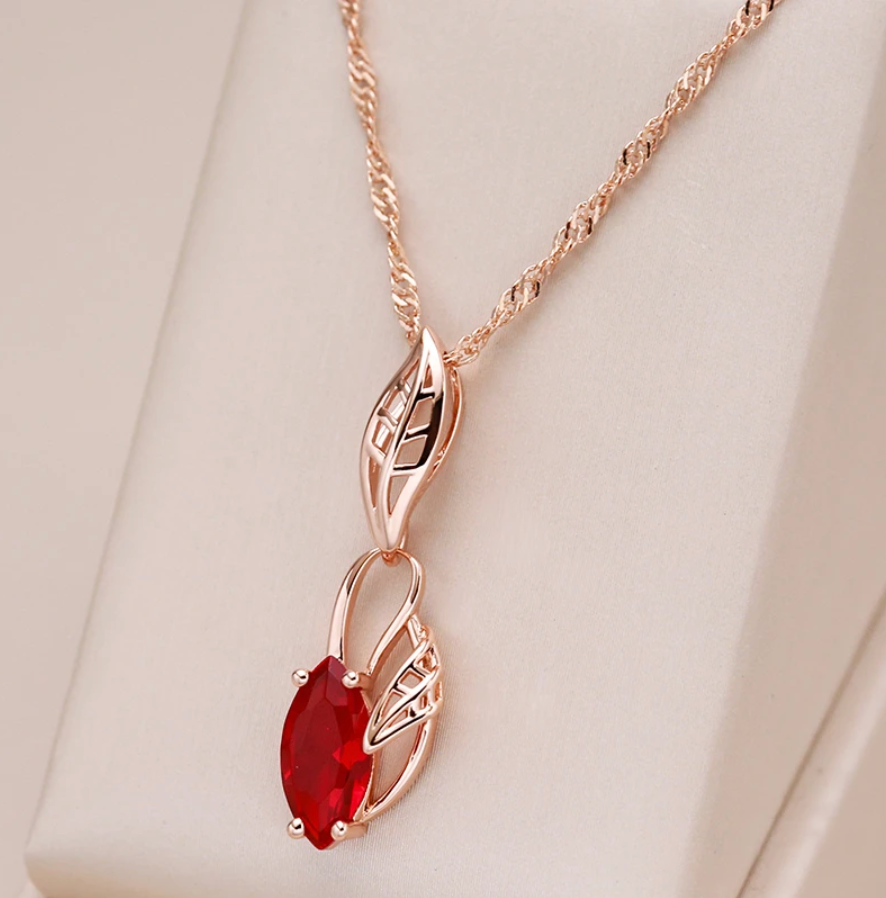 Elegant Red Crystal Necklace