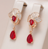 Elegant Red Zirconia Dangling Earrings