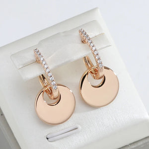 Elegant Gold Plated Earrings with Zirconias