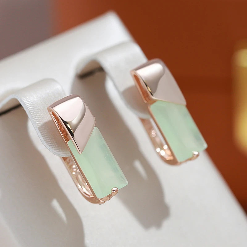 Elegant Green Crystal Earrings