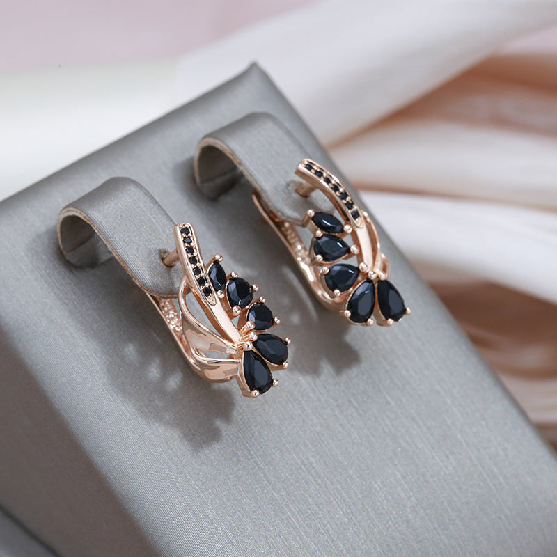 Elegant Black Crystal Earrings
