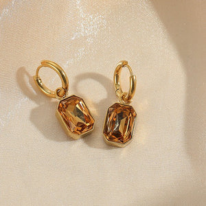 Vintage Crystal Earrings in Gold