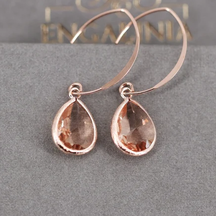 Rose Gold Crystal Earrings