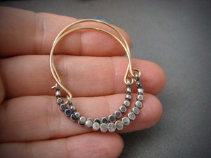Boho cubic silver earrings