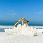 Gold Sea Wave Ring