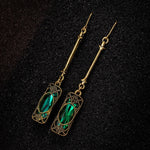 Green Lantern Pendant Earrings in Gold