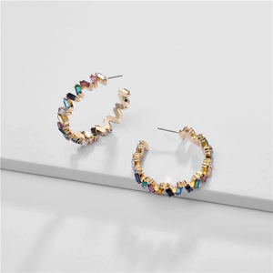 Multicolour Zirconia Earrings in Gold