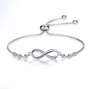 Adjustable Infinity Bracelet in Silver