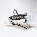 Tentacles Adjustable Silver Ring