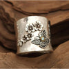 Bee Flower Butterfly Wide Band Ring