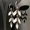 Silver Boho Leaf Dangle Earrings