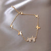 Adjustable Butterfly Bracelet with Zirconia in Gold