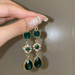 Vintage Luxury Green Crystal Earrings