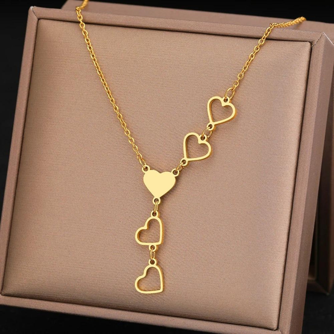 Gold and Silver Heart Necklace