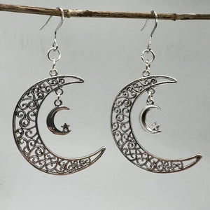 Lunar earrings in silver
