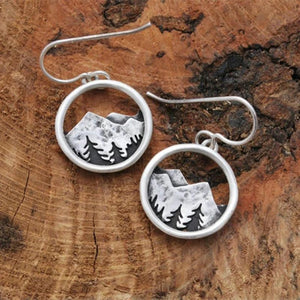 Silver Boho Mountain Earrings