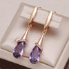 Purple Zirconia Earrings in Gold