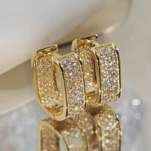 Luxurious Zirconia and Gold Earrings