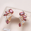 Elegant Red Crystal Gold Earrings