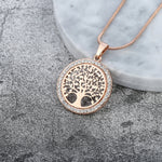 Tree of Life Pendant with Zirconia in Gold and Silver