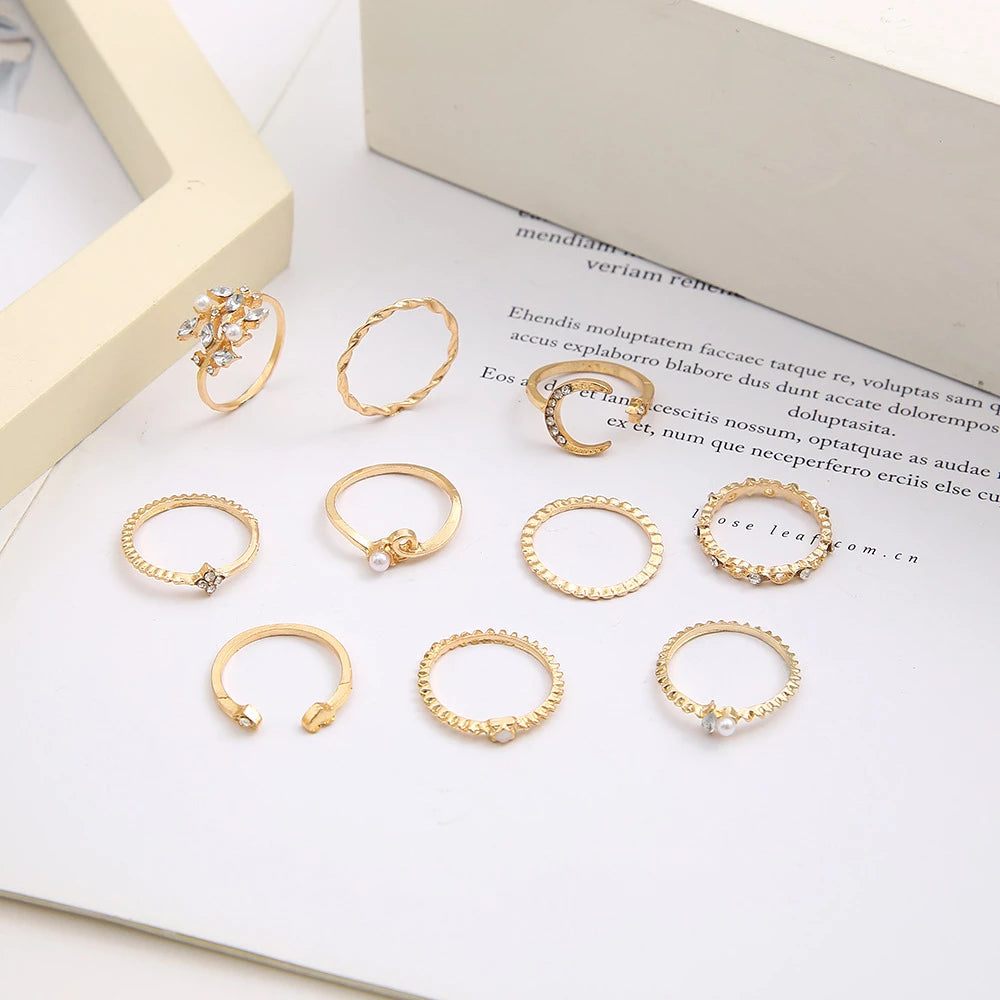 10 Pack of Bohemian Silver and Gold Plated Rings
