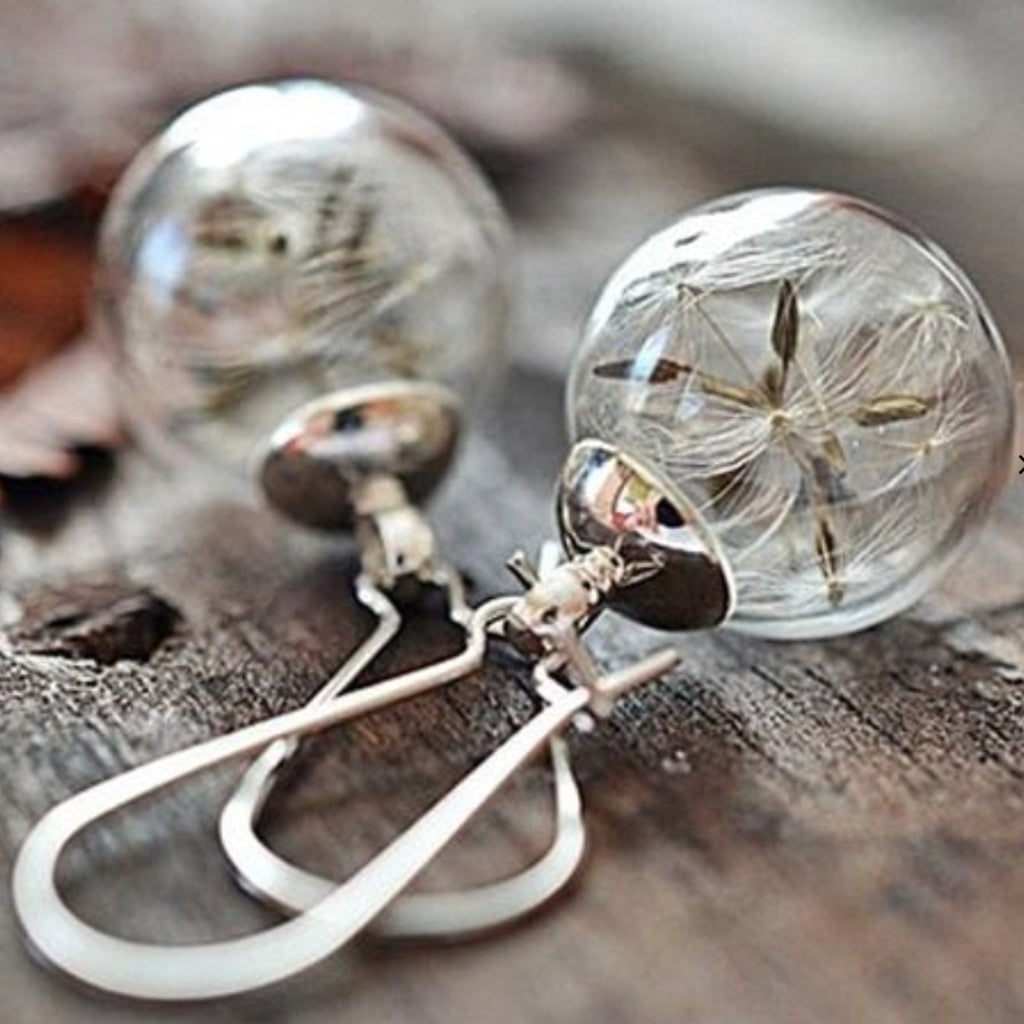 Silver Dandelion Earrings