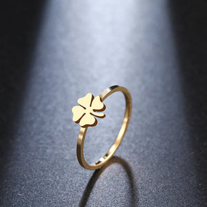 Gold and Silver Clover Ring