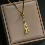Gold Pendant Necklace with Tassel