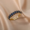 Adjustable Blue Zirconia Ring in Gold