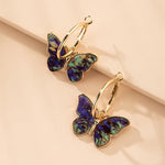 Hand Painted Enamel Crystal Butterfly Earrings