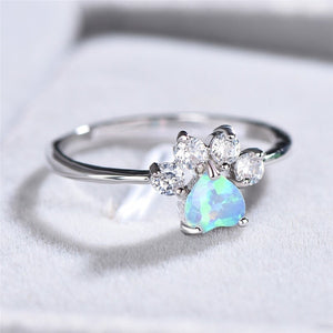 Opal and Zirconia Ring