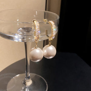 Luxury Pearl and Zirconia Earrings