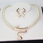 Natural Pearl Necklace + Earrings Set