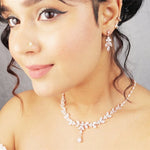 Zirconia Necklace + Earrings Set in Sterling Silver