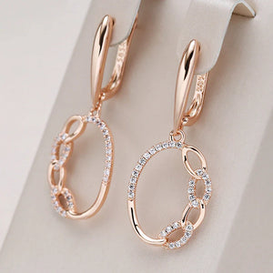 Elegant Earrings with Gold Zirconia
