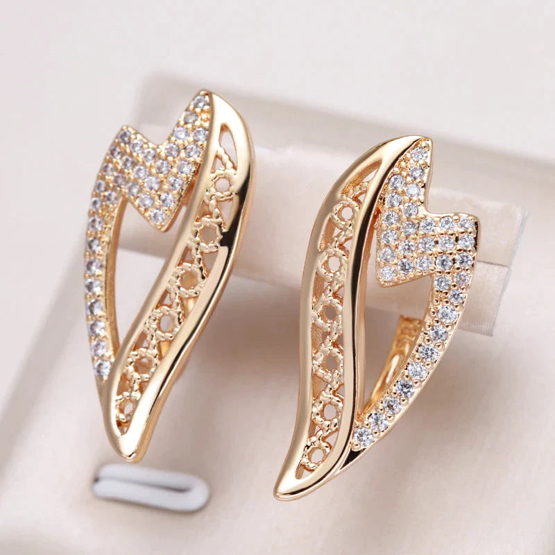 Elegant Earrings with Zirconias in Gold