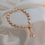 Pink Pearls in Gold Bracelet