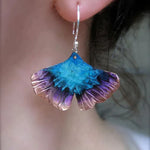 Blue butterfly boho earrings in sterling silver