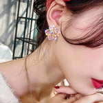 Multicoloured Zirconia Earrings in Sterling Silver