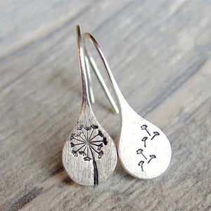 925 Sterling Silver Dandelion Leaf Earrings