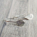 925 Sterling Silver Dandelion Leaf Earrings