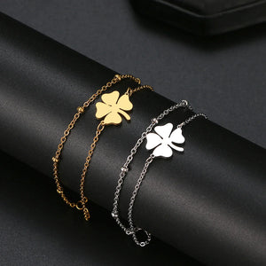 Gold and Silver Clover Bracelet