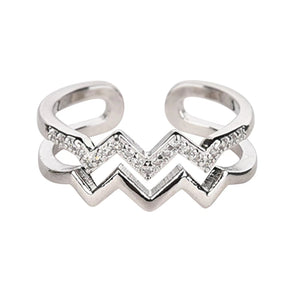 Adjustable Double Wave Ring