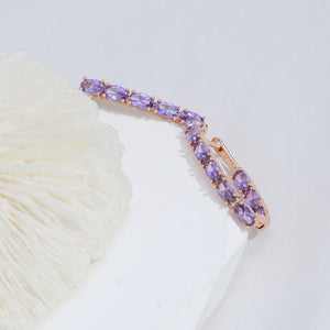 Oval Purple Zircon Earrings