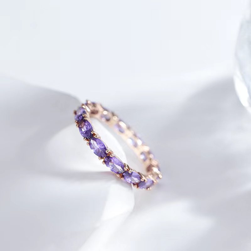 Oval Purple Zircon Ring