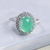 Green Crystal Ring in Silver