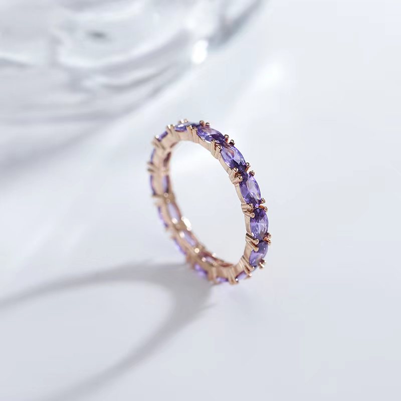 Oval Purple Zircon Ring
