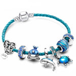 Oceano Bracelet + Charms included in Leather and Silver