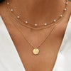 Gold Plated Necklace with Pearls in Gold